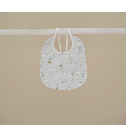 PRE ORDER - Ninnaoh blue hot air balloon & cloud bib