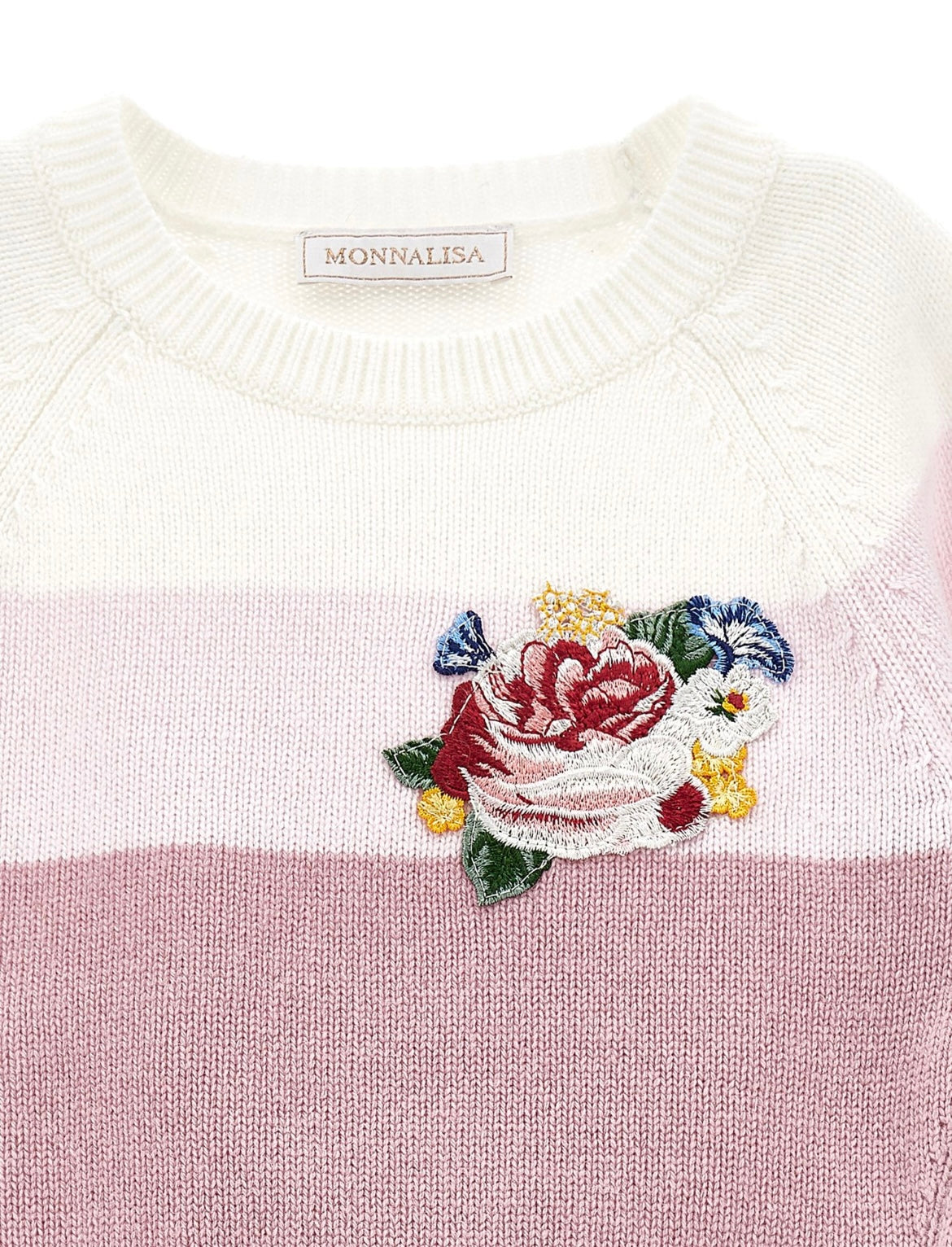 Monnalisa pink & white rose jumper