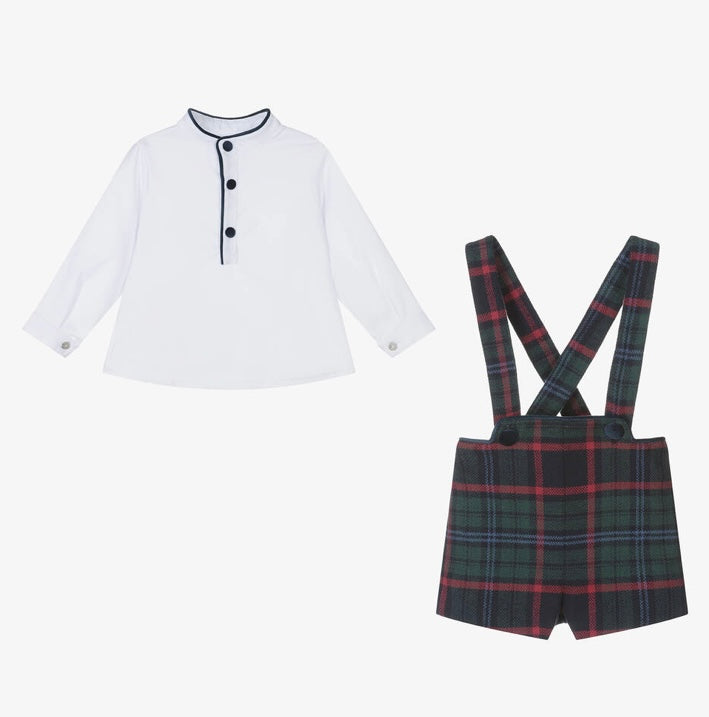Foque boys green tartan short set
