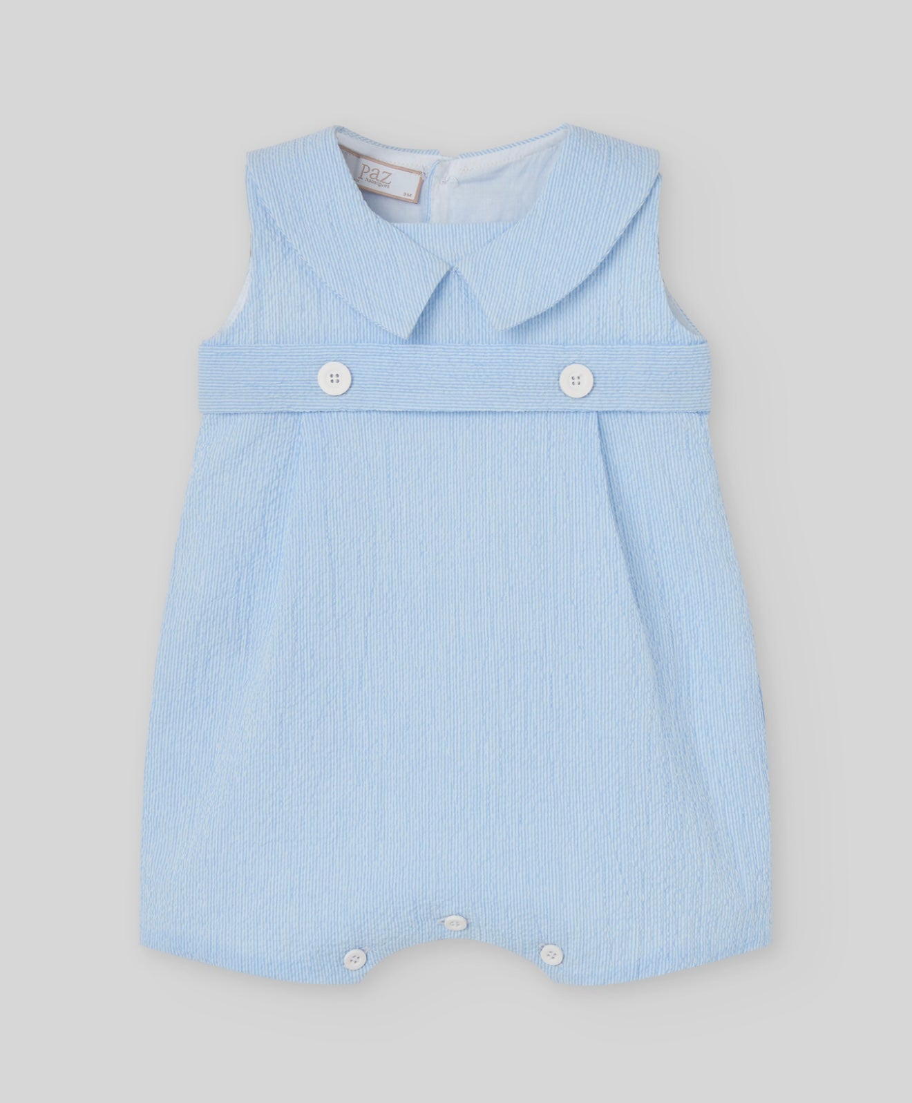 PRE ORDER - Paz blue stripe collared romper