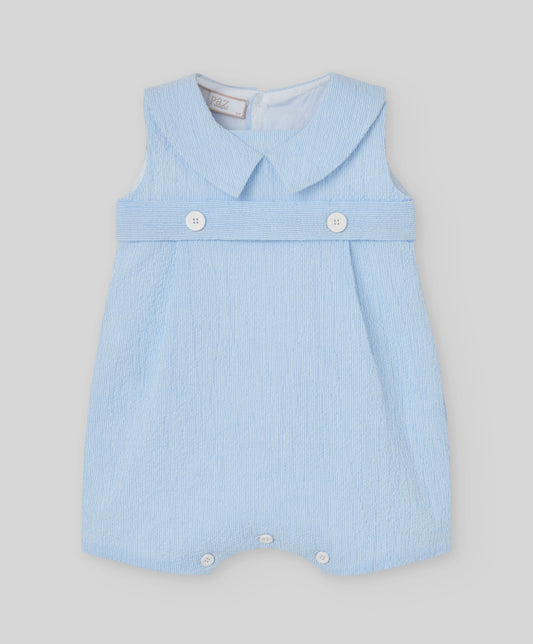 PRE ORDER - Paz blue stripe collared romper