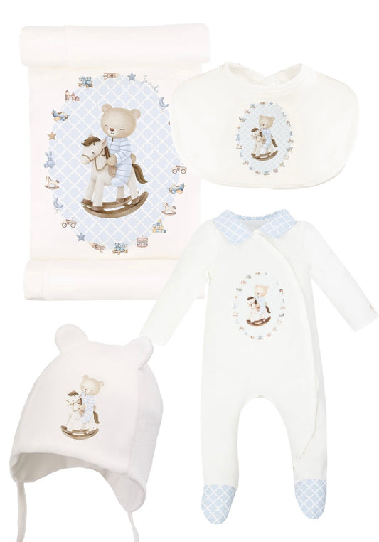 Jamiks baby boys ‘Andretti’ babygrow 4 piece set