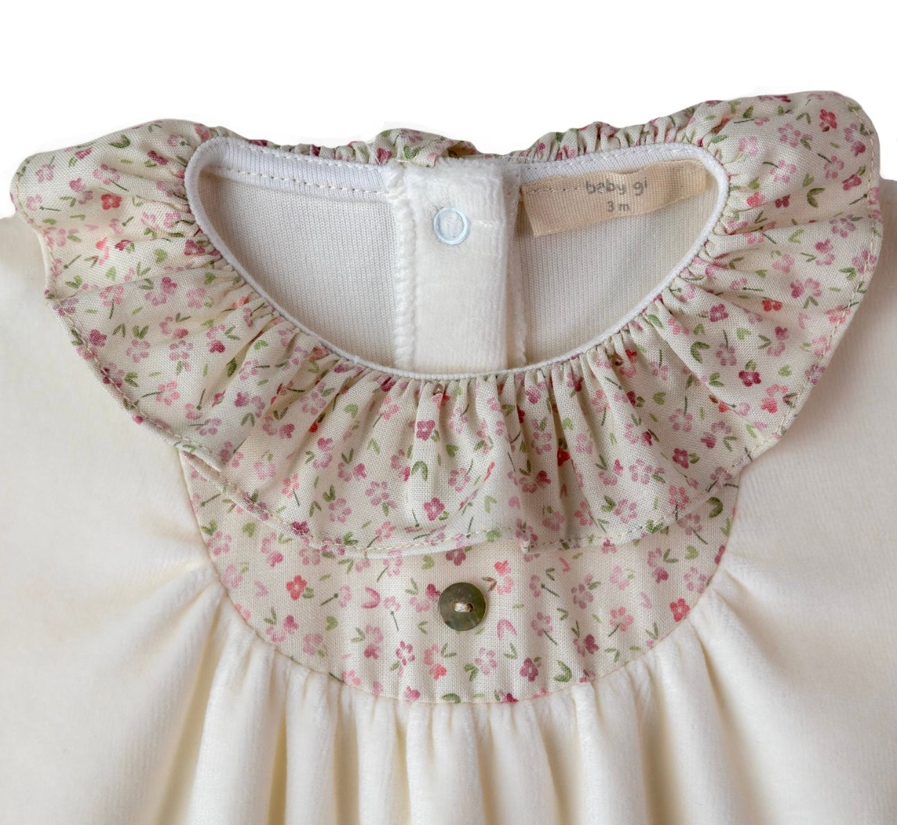 Baby Gi ivory floral babygrow