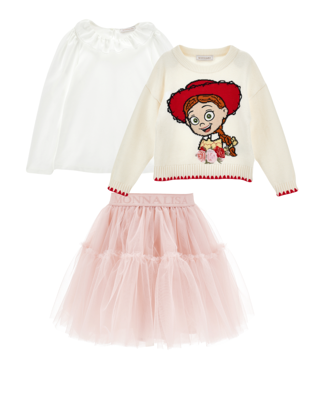 PRE ORDER - Monnalisa Jessy 3 piece tulle skirt set