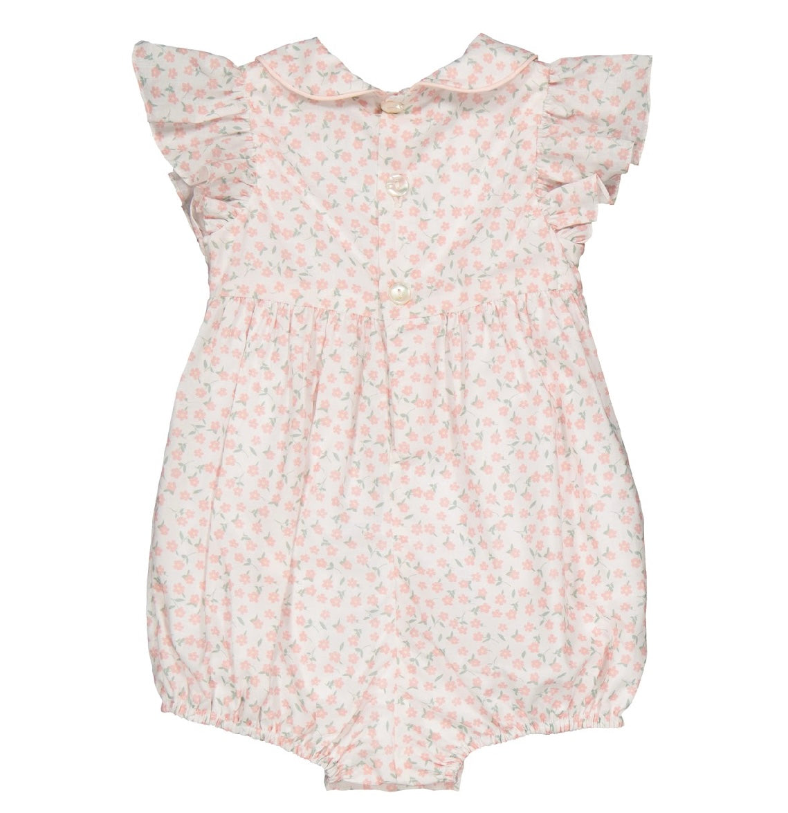 Kidiwi pink floral ‘julyne’ smocked romper
