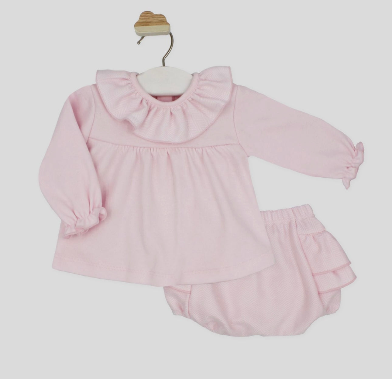 Rapife pink cotton frilled top & jam pant set