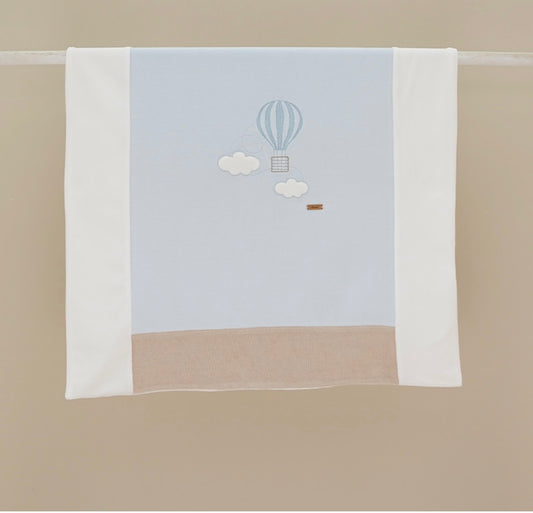 PRE ORDER - Ninnaoh blue & beige hot air balloon blanket