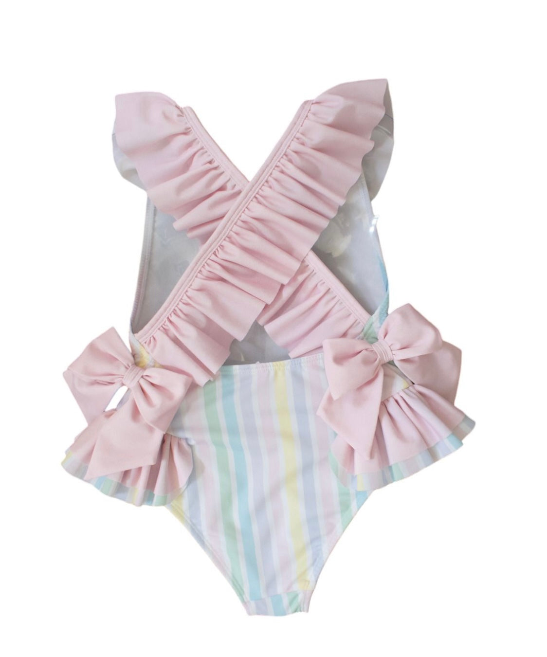 PRE ORDER - meia pata ‘Barbados’ pastel stripe frilled swimsuit