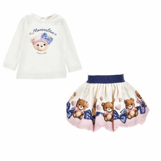 monnalisa teddy skirt set