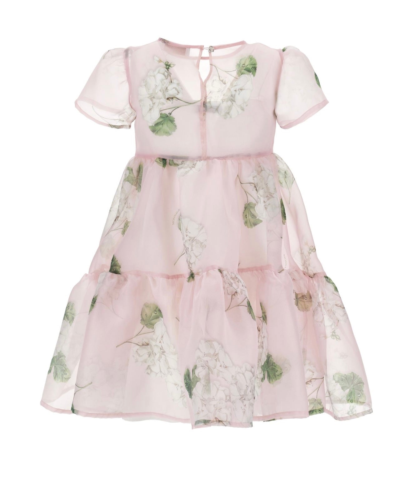 PRE ORDER - monnalisa pink & green floral organza dress