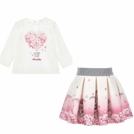 monnalisa dumbo pink skirt set & T-shirt set