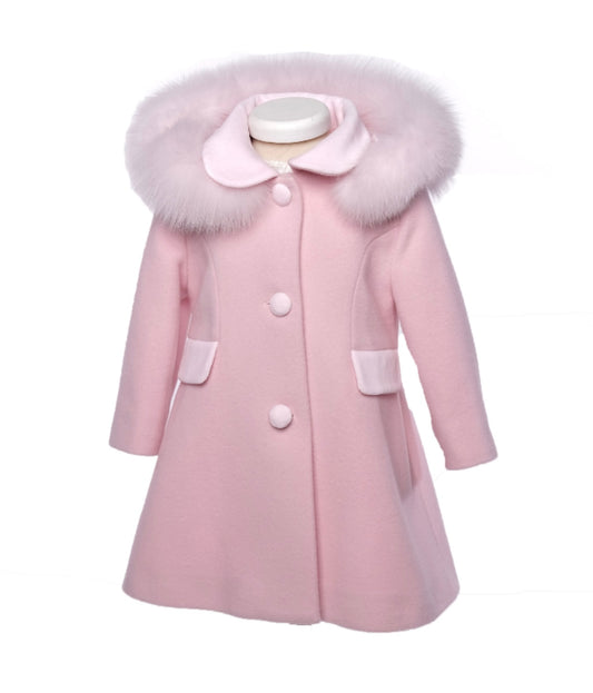 Bimbalo pink fur hood traditional coat