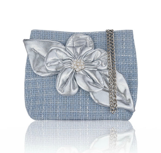 Daga blue mirage tweed bag