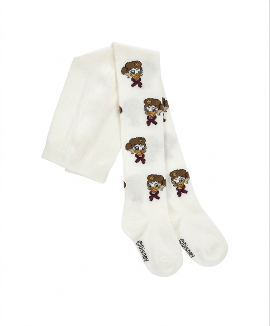 PRE ORDER - monnalisa Daisy Duck maroon tights