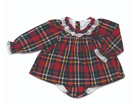 Juliana red tartan dress set