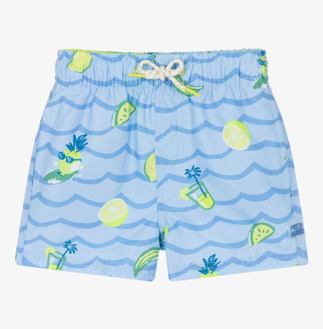 Mayoral boys blue tropical print shorts