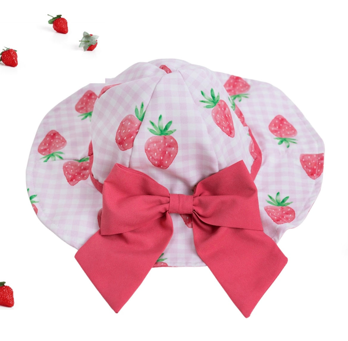 Meia Pata girls strawberry bow sun hat