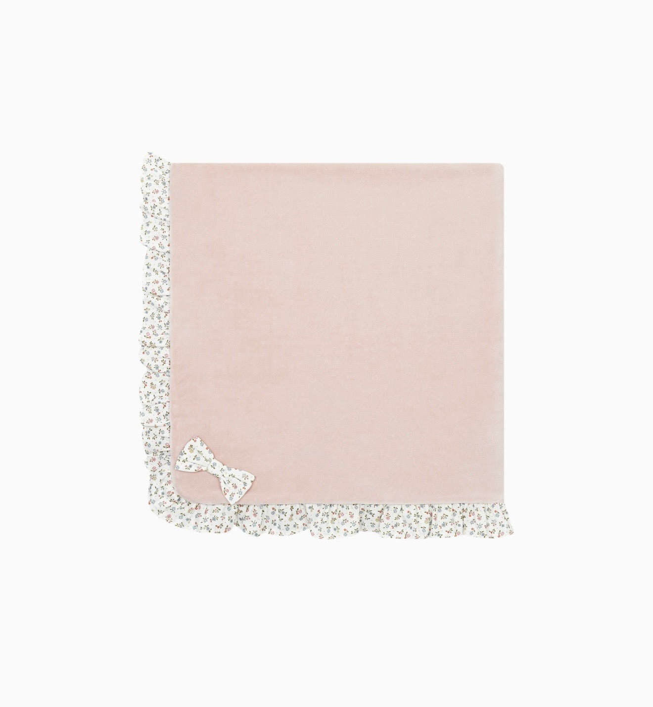 PRE ORDER - Deolinda pink floral bow velour blanket