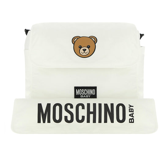Moschino ivory teddy changing bag & mat