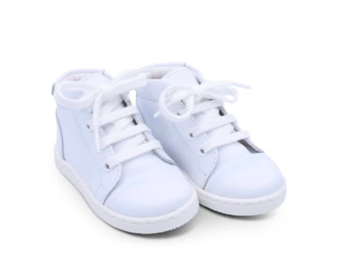 Borboleta ‘Danilo’ white leather high top trainers