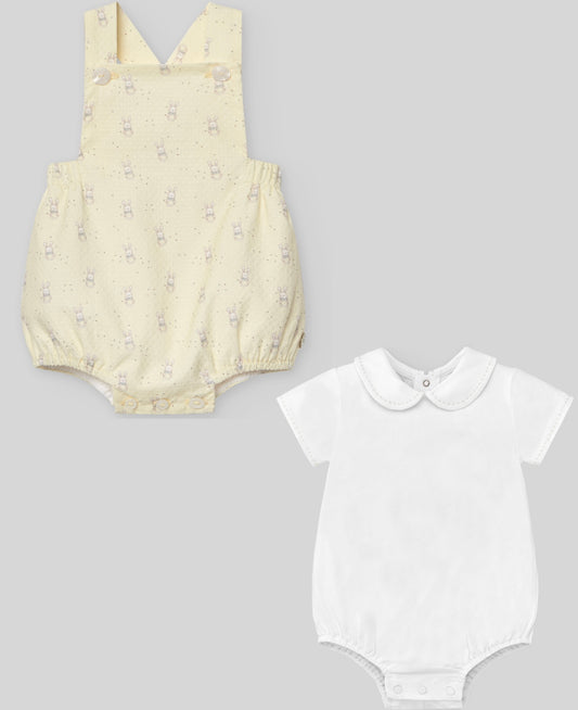 PRE ORDER - Paz yellow bunnies romper & body set