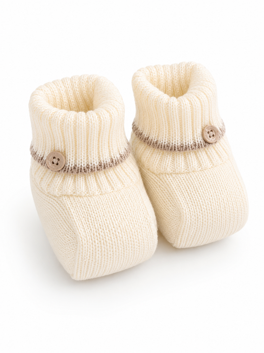 Bimbalo cream teddy knitted bootie