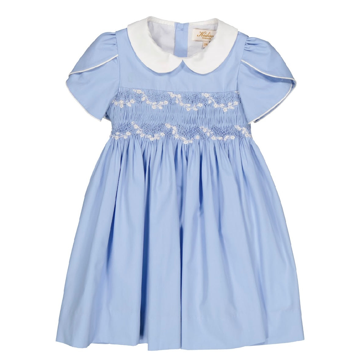 Kidiwi blue cotton ‘clemence’ smocked dress