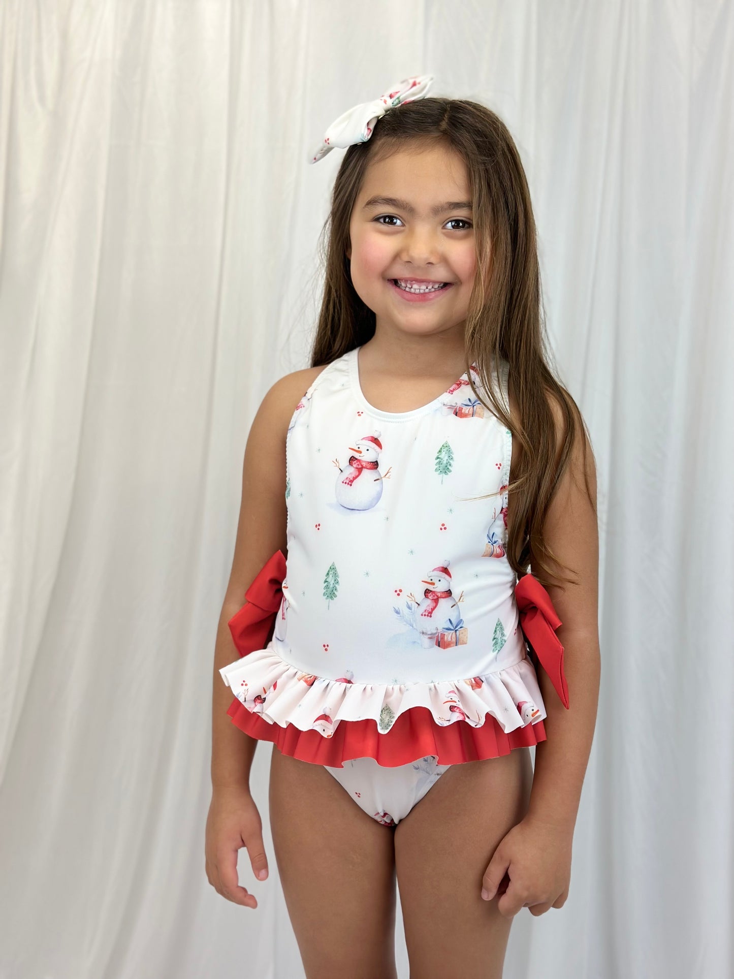 Meia Pata Acapulco Snowman print swimsuit