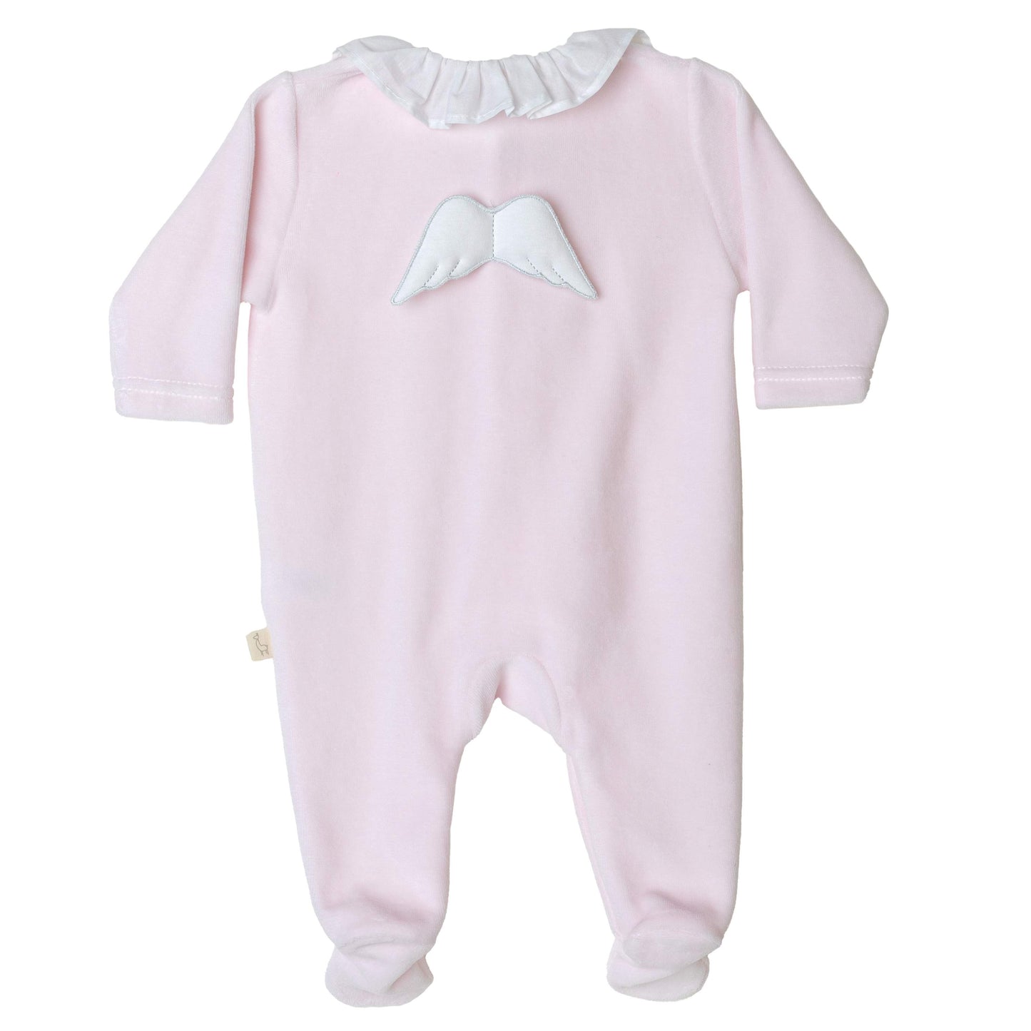 Baby gi pink velour angel wing babygow