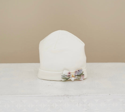 PRE ORDER - Ninnaoh cream multi roses velour hat