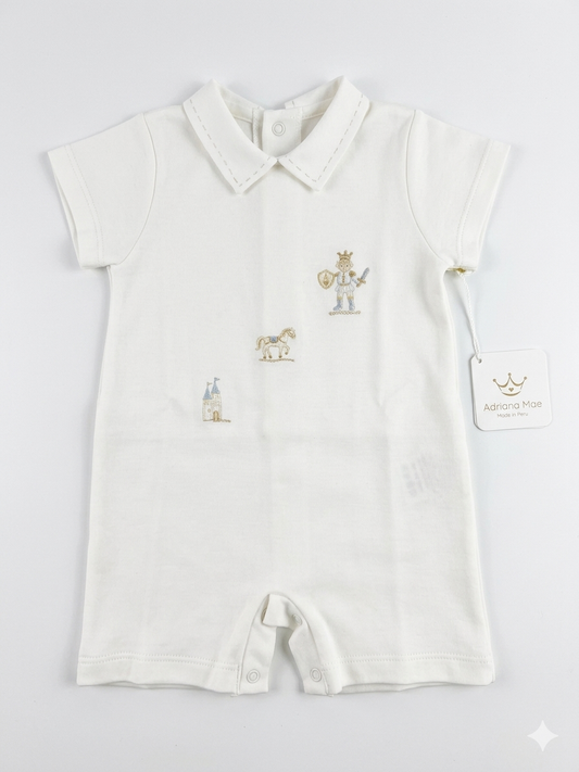 Adriana Mae royal dreams embroidered romper