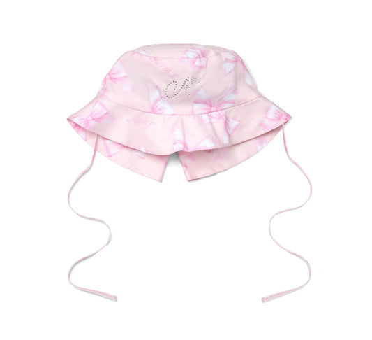little A ‘orella’ pink bow print sun hat