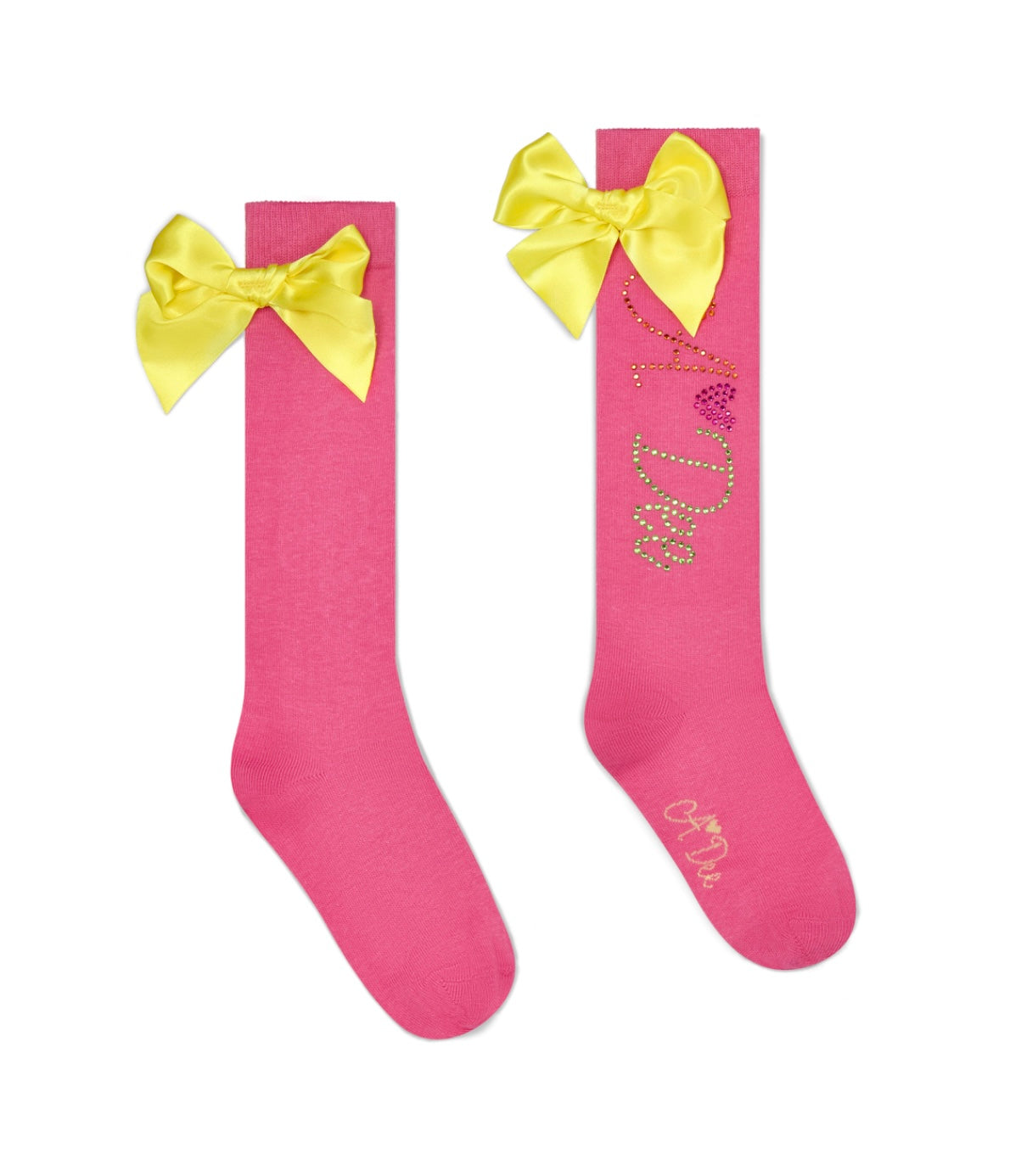 Adee ‘Tina’ pink socks with diamanté logo