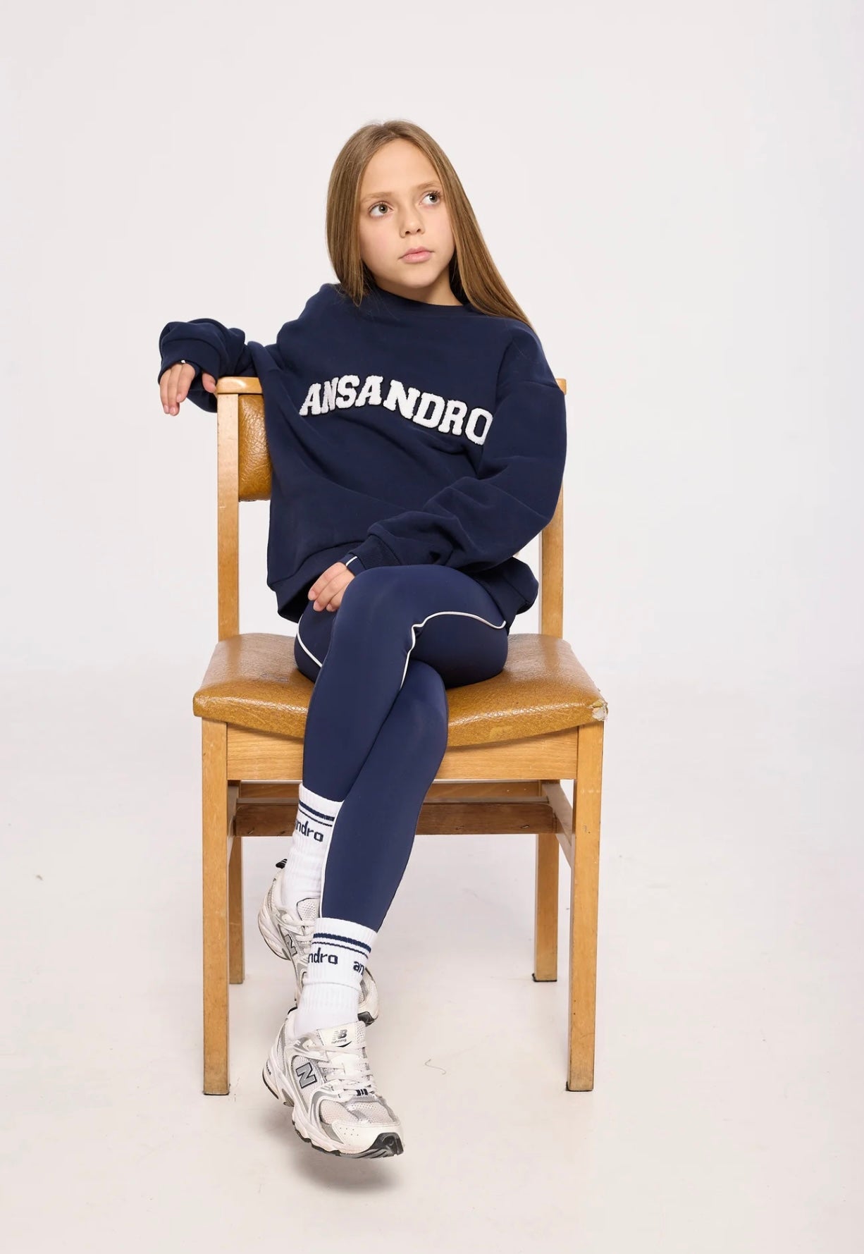 Ansandro navy oversized boucle sweatshirt