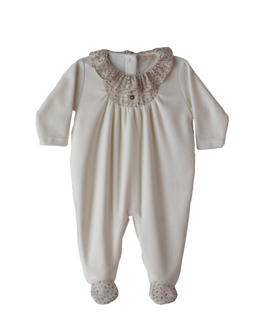 Baby Gi ivory floral babygrow