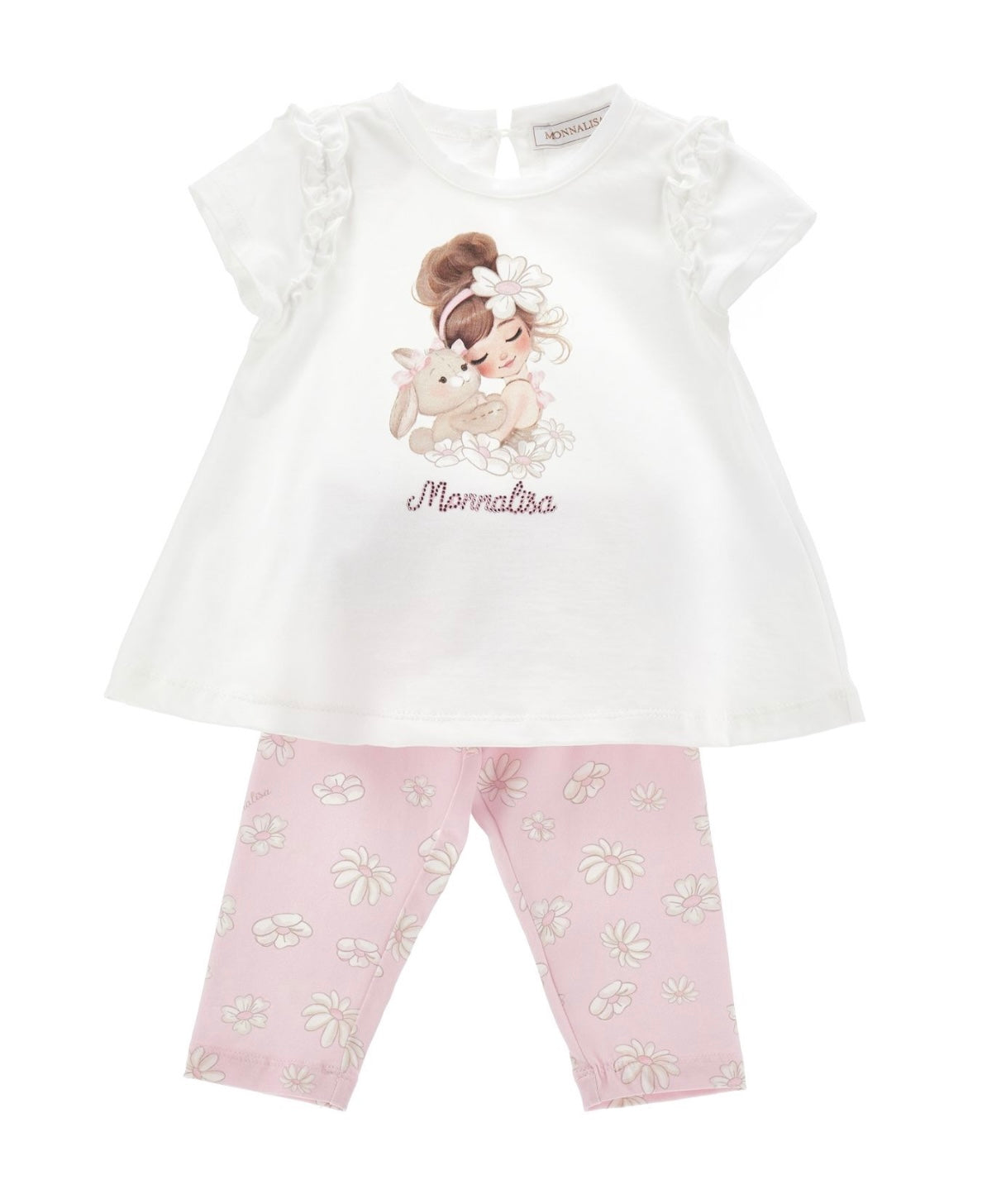 PRE ORDER - monnalisa pink bunny & daisies legging set