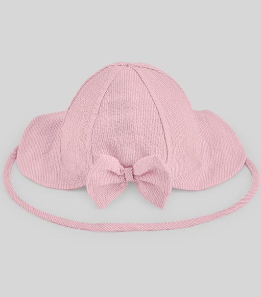 PRE ORDER - Paz pink stripe bow sunhat