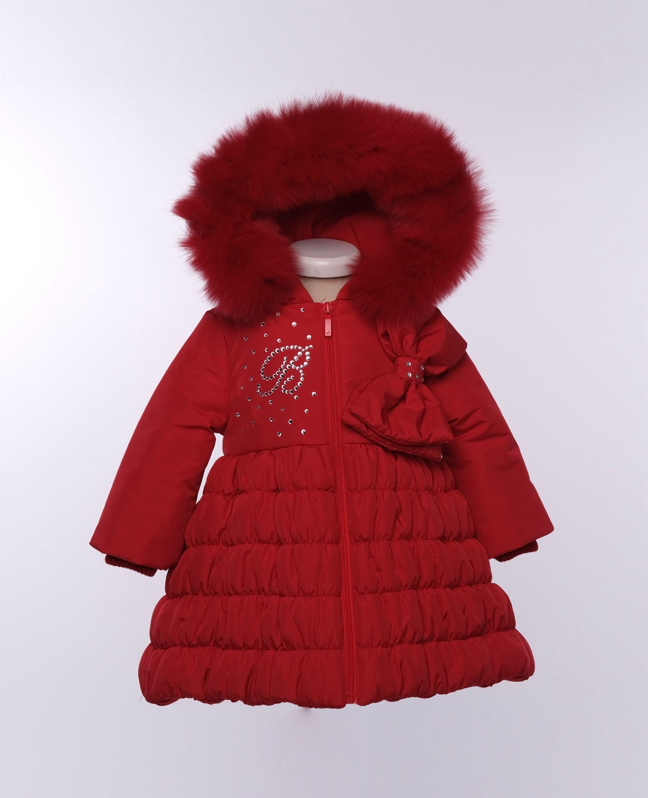 Bimbalo red diamanté fur coat