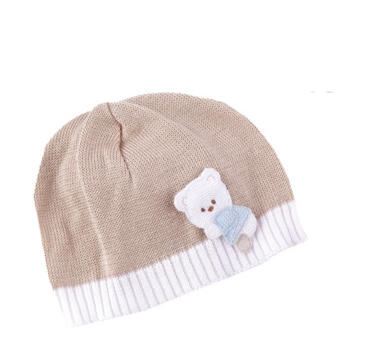 Bimbalo beige Teddy knitted hat