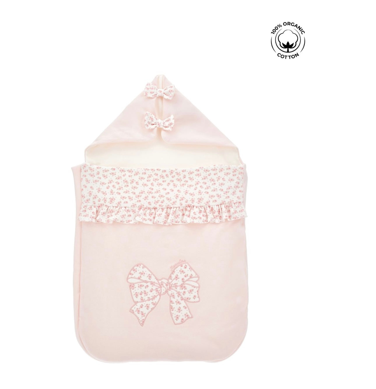 Monnalisa pink floral bow sleeping bag