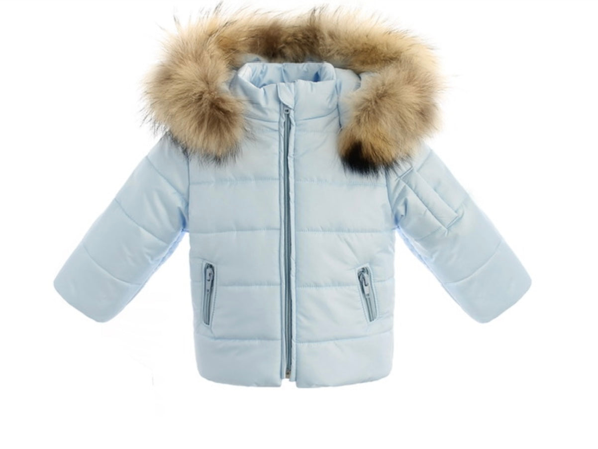 BUFI blue fur puffer coat