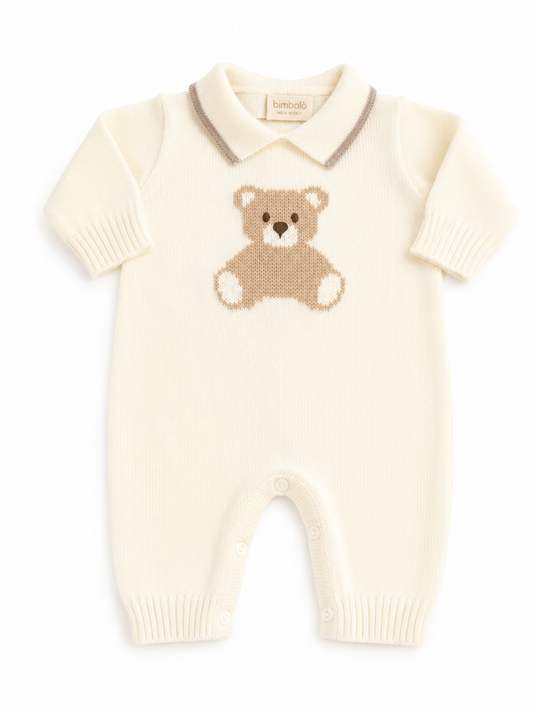 Bimbalo cream teddy knitted babygrow