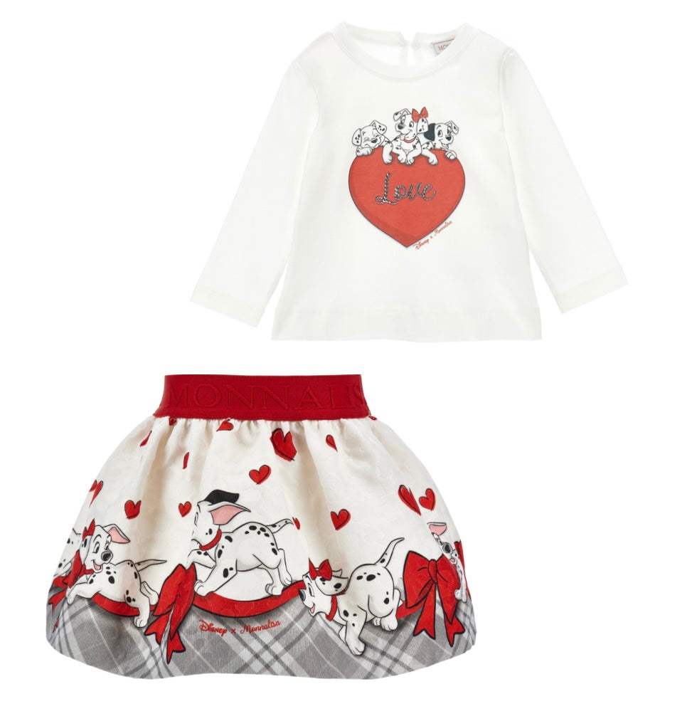 PRE ORDER - monnalisa 101 Dalmatian’s skirt set