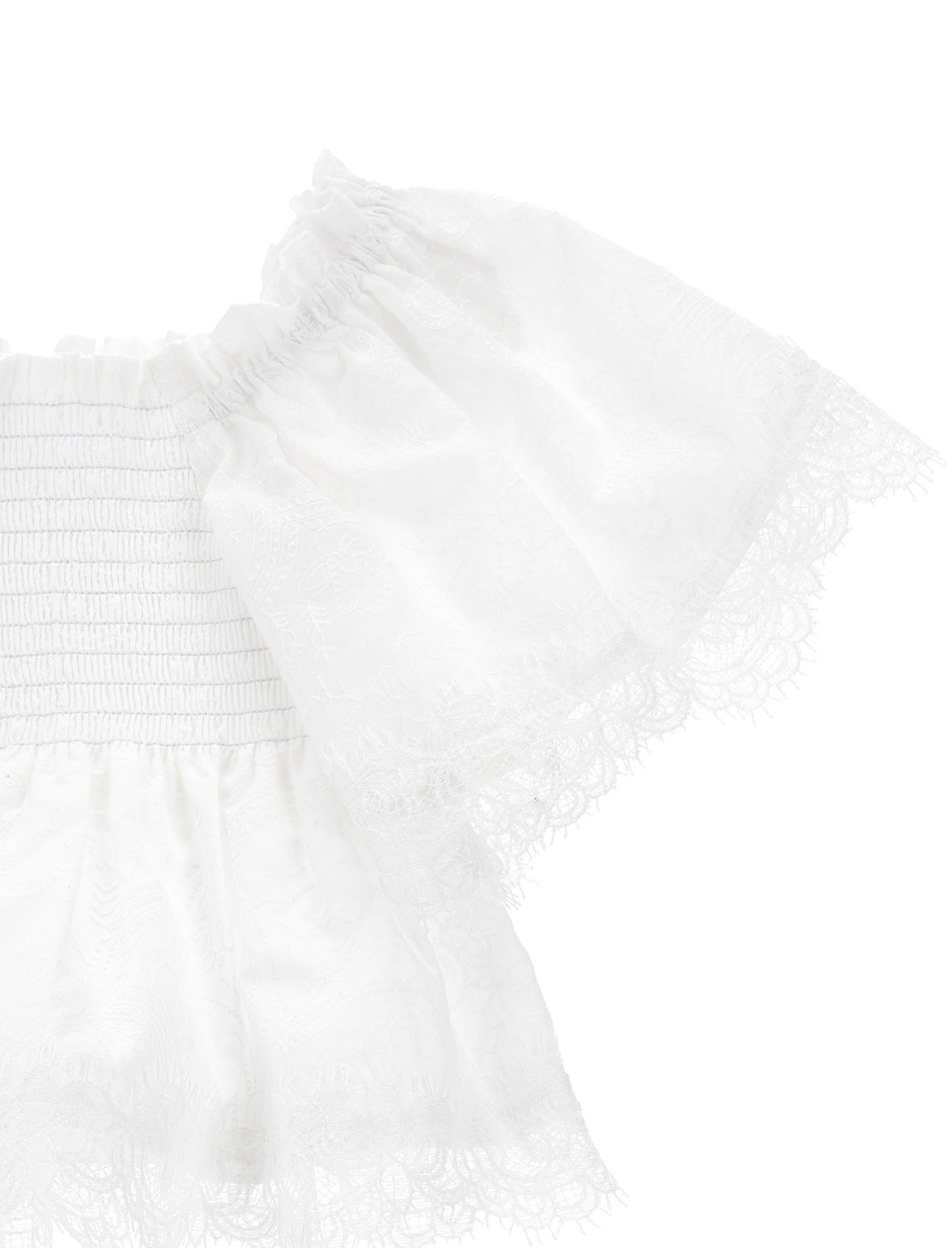 Ermanno Scervino white lace smock top