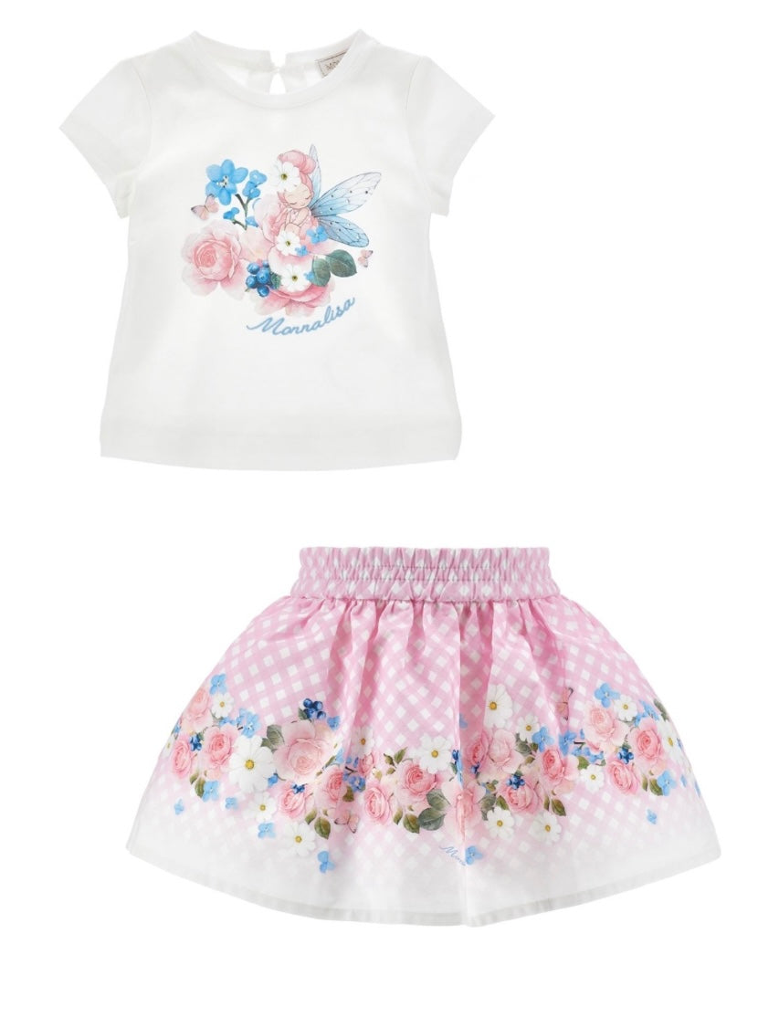 PRE ORDER - monnalisa floral fairy skirt set