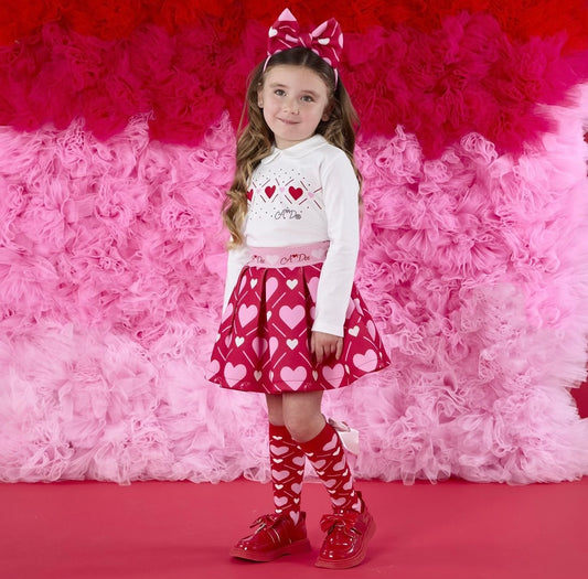 PRE ORDER - Adee ‘love story’ heart print skirt set