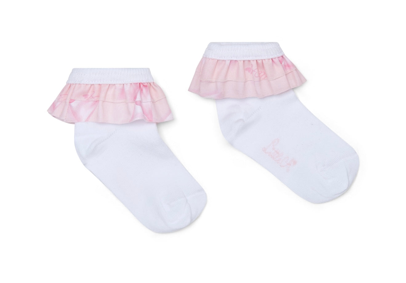 Little A ‘Odette’ bow print frilled socks