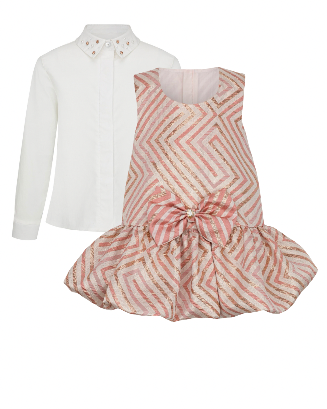PRE ORDER - Daga ‘sparkle blush’ pinafore & blouse set