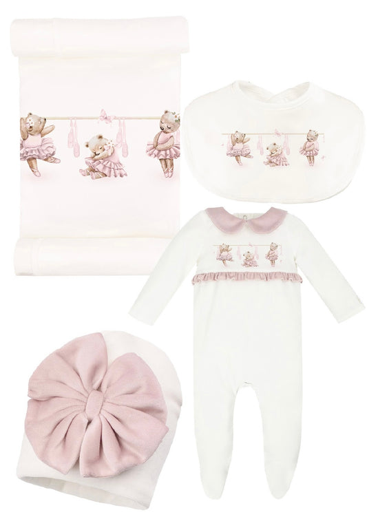 Jamiks baby girls ‘Charlene’ babygrow 4 piece set