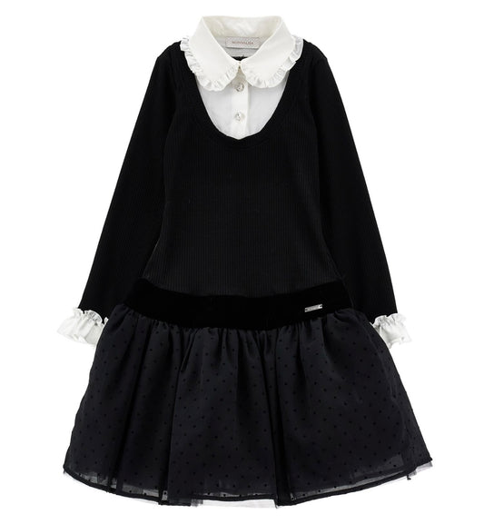 Monnalisa black shirted tulle dress